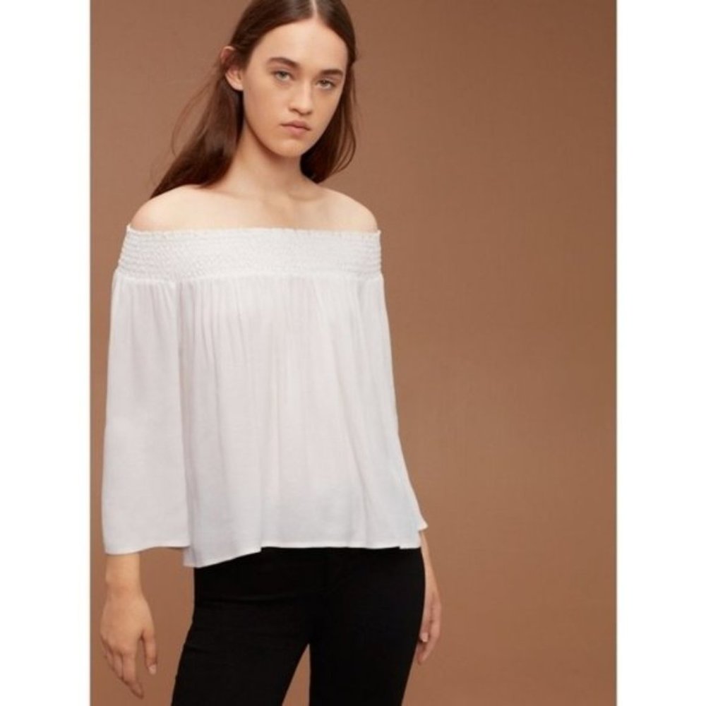 Aritzia Talula Marcilly White Off Shoulder Blouse